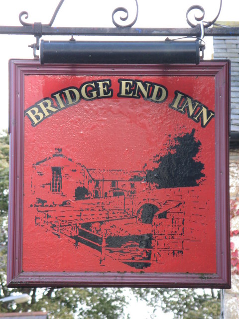 Sign for the Bridge End Inn