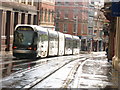 Shiny wet Tram