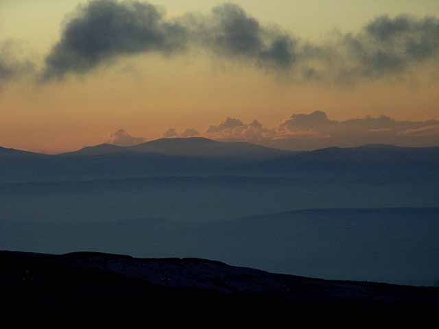 View from Hartside at dusk