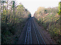 View west along railway line