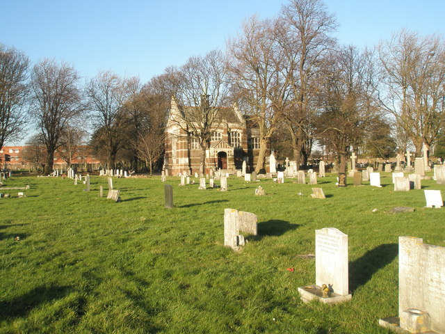 Looking towards the cemetery chapel at Milton