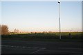 Looking across Moorings Way towards distant flats on the Eastern Road