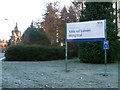 Sign at entrance to Vale of Leven Hospital