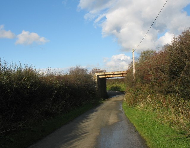 The railway bridge at Glanrafon viewed from near Bodgedwydd Farm