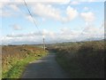 The road eastwards from Glanrafon near 