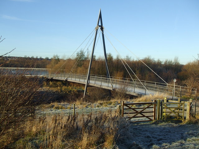Cable-stayed footbridge across the River Rother