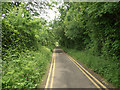 Lane with double yellow lines to the east of Margam Country Park