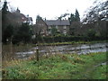 Elegant houses on the River Wey opposite Shalford Park