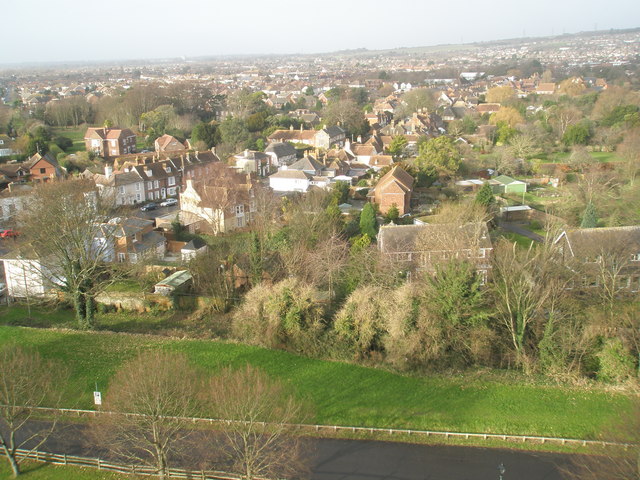 View over to Castle Street from the top of Portchester Castle