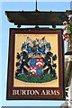 The sign of the Burton Arms