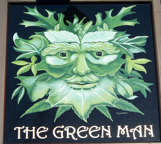 Sign for the Green Man, King's Stag