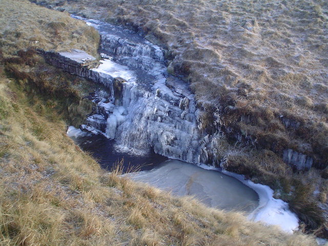 Frozen waterfall on Afon Giedd