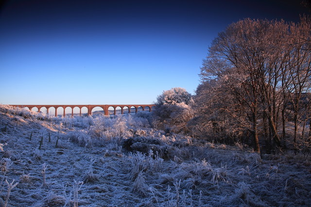 Culloden viaduct, late afternoon and hard frost.