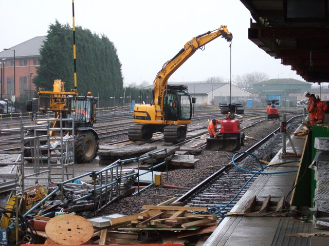 Track relaying at Derby Railway station © Alan Haynes cc-by-sa/2.0 ...