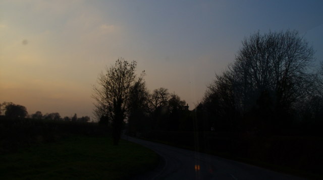 The road to Breadstone at dusk