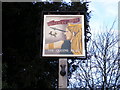 TM3973 : The Queens Head Public House sign by Geographer