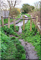 Stile by Ray Road Allotments on footpath alongside River Mole