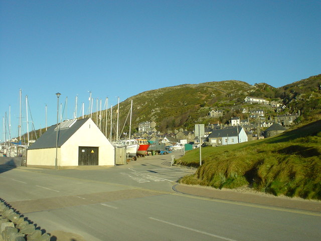 The old inshore life boat station with yacht club and fishermen's compound behind