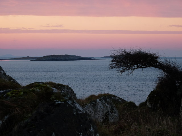 Sunset towards Liath Eilean