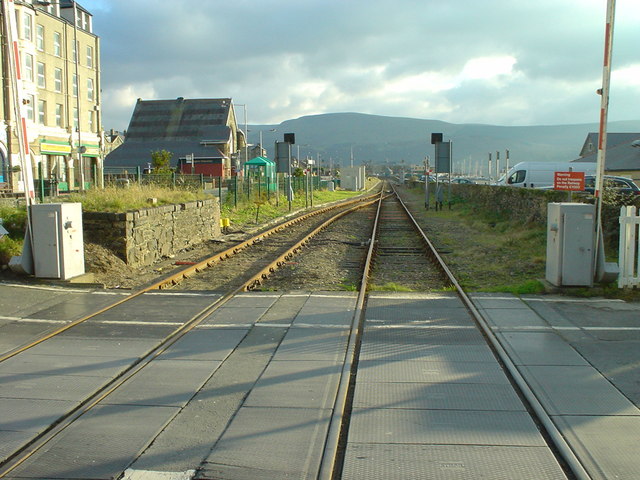 Down the tracks, Looking from Barmouth Station. (Braich Ddu in the distance).