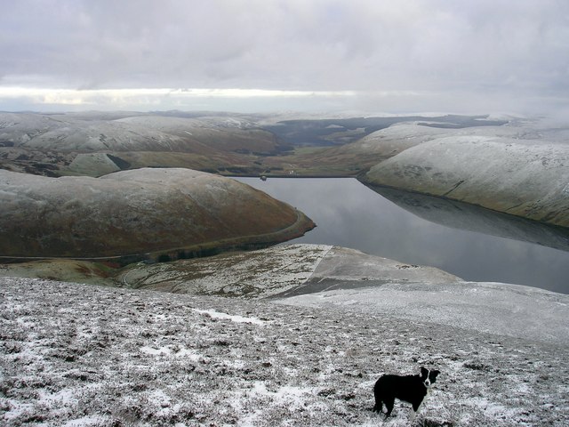 The Megget Reservoir from the summit of Clockmore