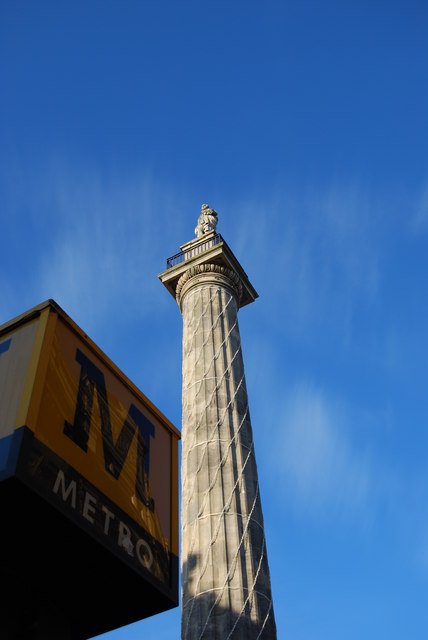 Grey's Monument, and the Newcastle Metro