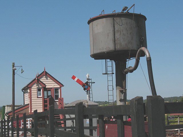 Signal box and water tower, Northiam station