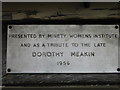 Plaque on the Minety bus shelter