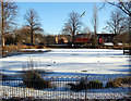 Long Itchington, frozen pond