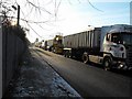 Lorries waiting to load with rock salt