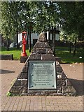 NS3979 : Pyramid with Bonhill Bridge plaque by Lairich Rig