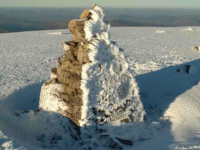 A cairn near to the summit of Ben Nevis
