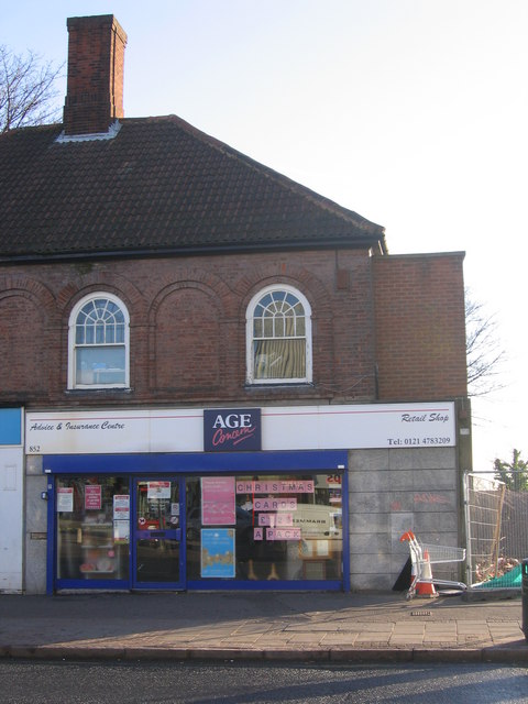Age Concern Shop on site of former Midland Bank Northfield. Sorting code 40-11-20