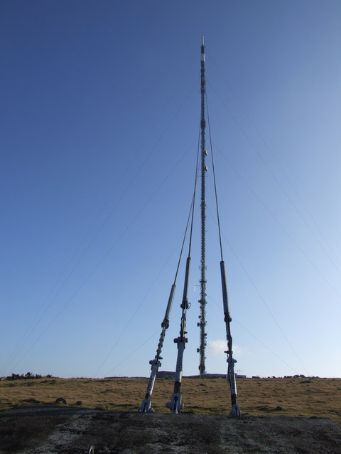 Caradon Hill television transmitter mast and stays