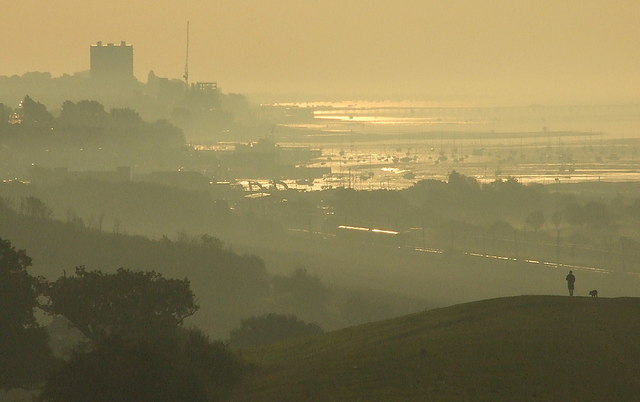 Southend-on-sea seafront from Hadleigh Castle