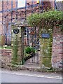 Entrance gate to The Glebe House and Shades of Green