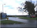 Roundabout on A491 from Madeley Lane