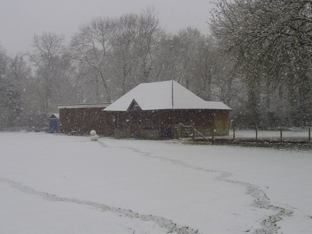Castle Hill Cricket Club pavilion in the snow