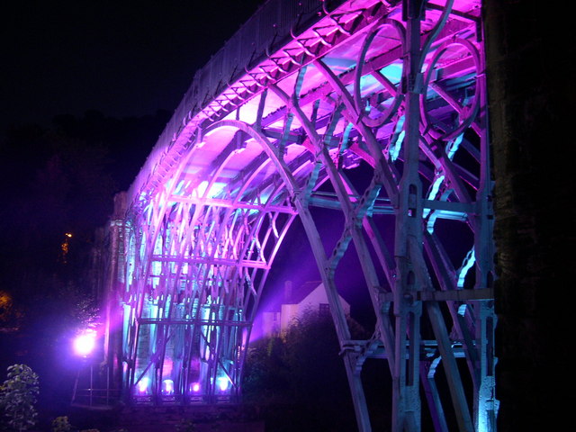 The famous Iron bridge illuminated