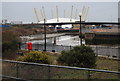 The O2 Arena, looking down Bow Creek from Canning Town Station