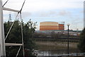 Gasholders across Bow Creek from Canning Town Station