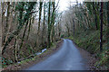 SN6883 : Road and stream leaving Cwm Erfyn by Nigel Brown