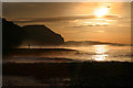 SY3792 : Low sun over England's south coast near Charmouth by Robert Bishop