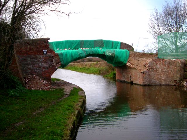 Damaged canal bridge near Stenson