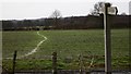 Signpost at county boundary