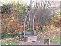 Railway sculpture on the Lansdown cycle path