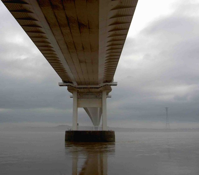 Underneath the original Severn Bridge on... © Steve Fareham cc-by-sa/2. ...