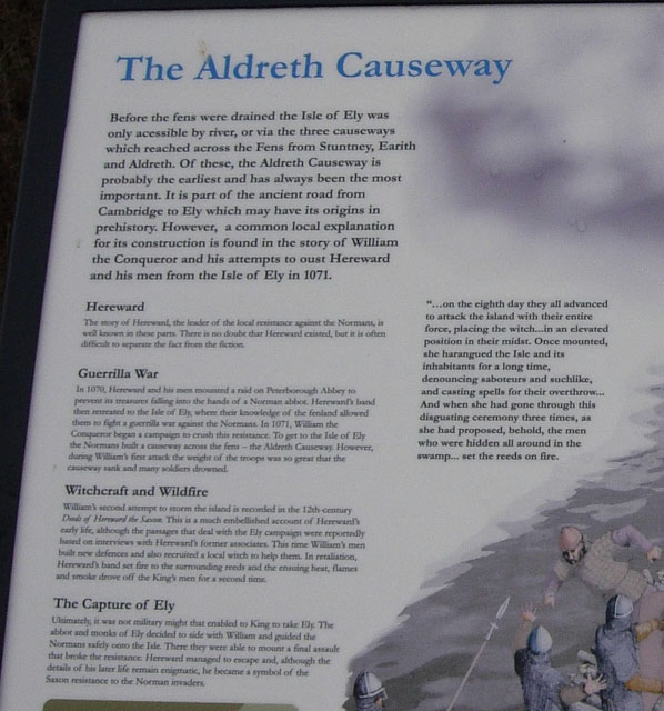 Aldreth Causeway sign