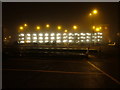 Multi-storey car park on a misty night