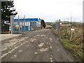 Road running past a community re-cycling centre and council depot